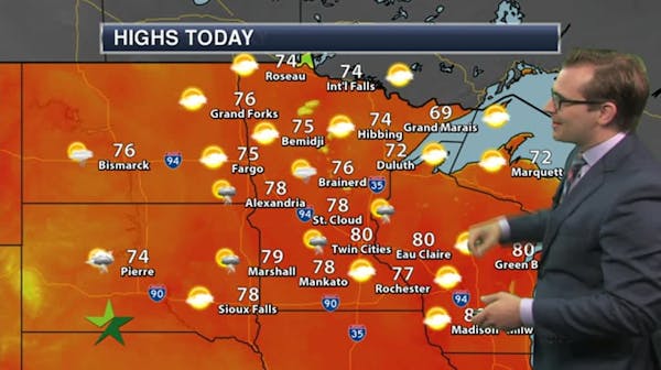 Afternoon forecast: Mostly sunny; high of 79