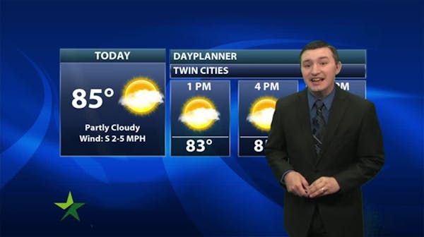 Afternoon forecast: Partly sunny, warm; high 85