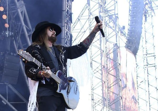 Billy Ray Cyrus performed June 30, 2019, at the Glastonbury Festival in England. (Photo by Joel C Ryan/Invision/AP)
