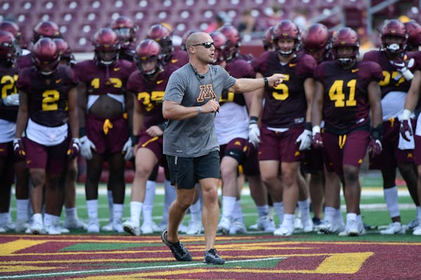 Gophers coach P.J. Fleck earlier this month.