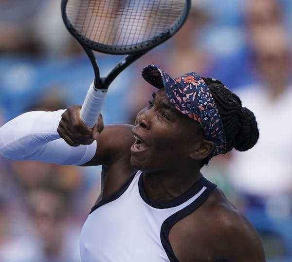 LOOK OF A WINNER: Venus Williams hammered a shot back at Donna Vekic as Williams moved toward victory in the Western & Southern Open in Ohio.
, of Cro