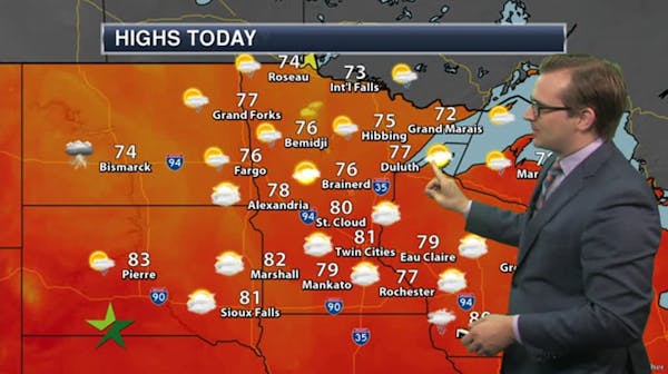 Afternoon forecast: Cloudy with a high of 83