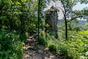 More than 100 stairs climb the steep bluff to Chimney Rock. It’s a favorite destination for visitors to Whitewater State Park in Winona County.