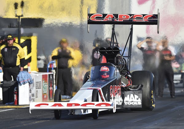 Billy Torrence (shown competing in the Sonoma Nationals in July) is the defending Top Fuel champion at BIR.