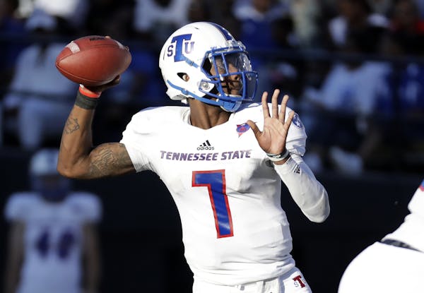 Quarterback Demry Croft, shown here playing for Tennessee State.