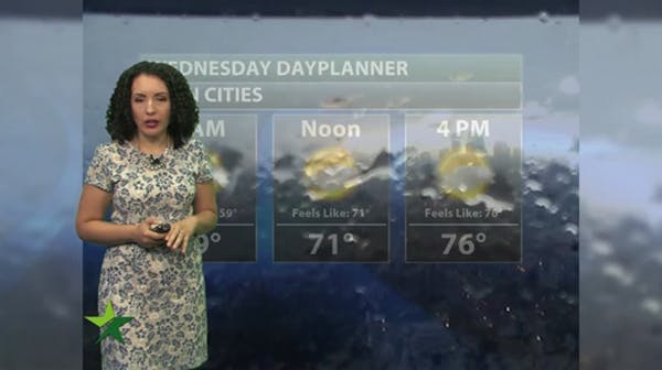 Evening forecast: Low of 58 and clearing after morning storm