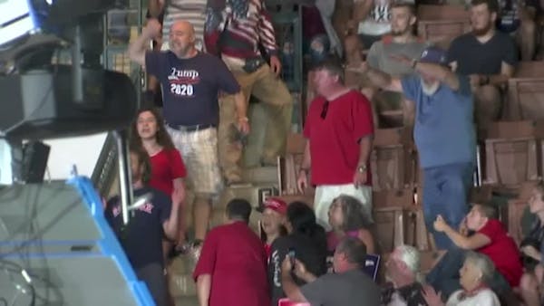 Mocked Trump supporter laughs it off after rally