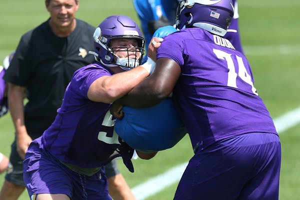 The Vikings hope Garrett Bradbury, a 24-year-old center and first-round pick out of North Carolina State, will help patch up their offensive line.