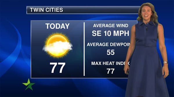 Afternoon forecast: Partly sunny, high 77