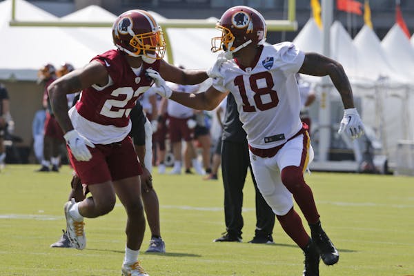 Josh Doctson (18) in Redskins training camp on July 26.