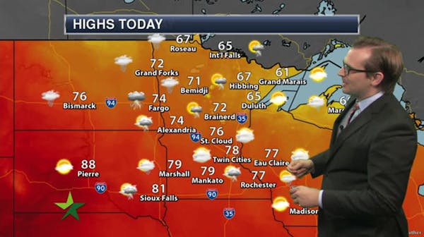 Afternoon forecast: High of 78, T-storms overnight