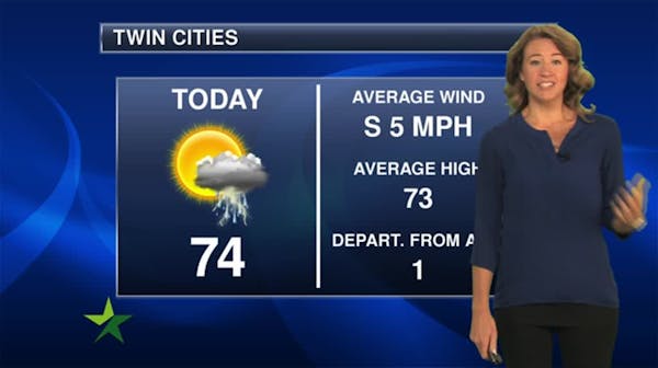 Morning forecast: Mostly sunny and warmer, high 74
