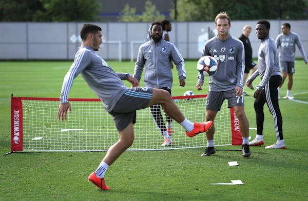 Toward the end of Minnesota United’s training session Friday, players engaged in a fun game of skill called ''soccer tennis,'' in which they kick a 