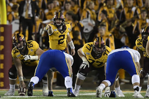 The Gophers and quarterback Tanner Morgan (2) couldn’t afford to let down Thursday night in what became a “hard” victory over South Dakota State