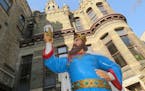 King Gambrinus, an icon of beer, raises his glass at the Best Place Milwaukee at the former Pabst Brewery.