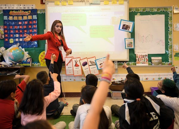 In this November 2017 file photo, Elizabeth Ledesma taught a 2nd grade class at Richard R. Green Central Park School in Minneapolis.