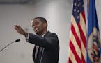 St. Paul Mayor Melvin Carter, seen at an Aug. 15 budget address at at Frogtown Community Center, said Friday that a vote against the city's system of 