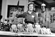 Julia Child on the set of her cooking show “The French Chef,” which ran on public television from 1963 to 1973.
