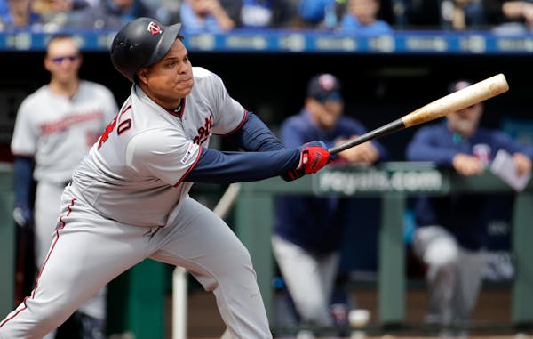 Willians Astudillo hit an RBI single during the second inning against the Royals in April.