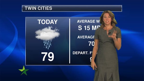 Afternoon forecast: Showers, some storms likely; high 79