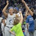 As a future leader of the franchise, Lynx rookie star Napheesa Collier, left, led a postgame celebration with fans, along with teammate Odyssey Sims.