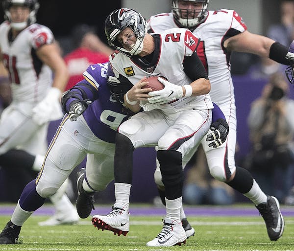 Linval Joseph registered a sack of Falcons QB Matt Ryan, but was mostly his same old disruptive self at his defensive tackle position in the Vikings�