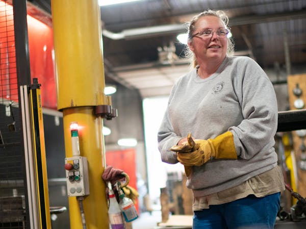 Monday was Claudine Vogel’s first day at Aurelius Manufacturing, which employs 75 people in Braham, Minn.
