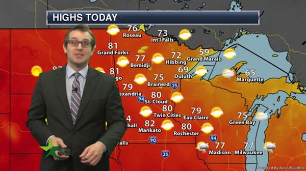Morning forecast: Partly sunny, high of 80