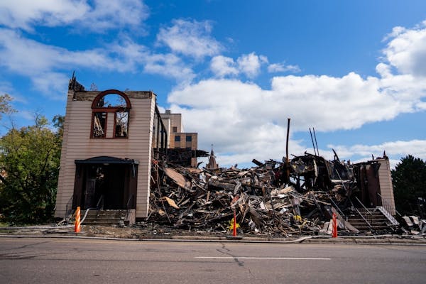 Little remained of Duluth's Adas Israel Congregation on Tuesday after the synagogue was gutted by fire early Monday morning.