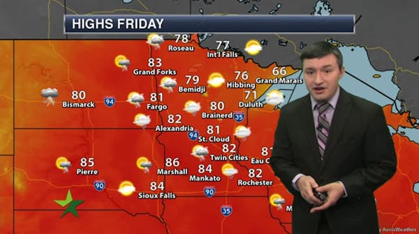 Morning forecast: Sticky, scattered T-storms, high of 83