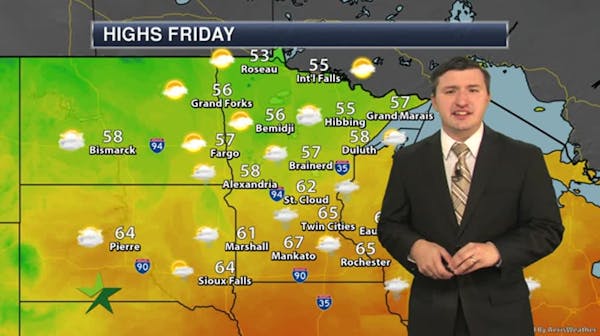 Afternoon forecast: Mostly cloudy, high 65