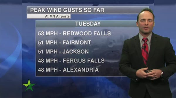 Afternoon forecast: Wind picks up as rain clears out; high 46