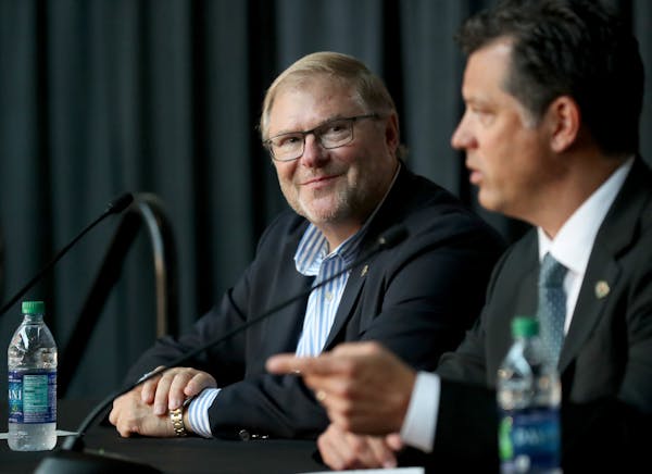 Wild owner Craig Leipold, left, hired Bill Guerin as the team’s general manager in August, but it’s not a move that will excite fans. Wins will.