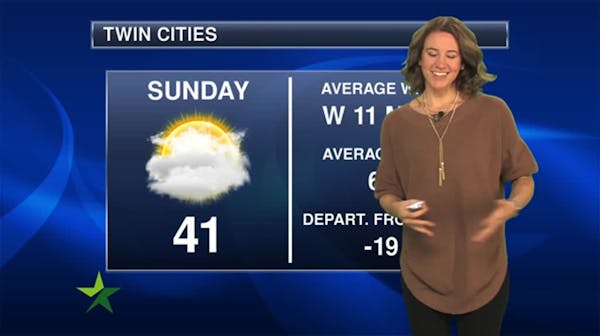 Forecast: Drying out, still cloudy and cool; high 41