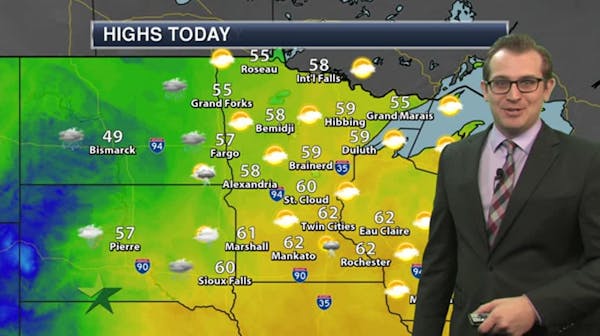 Afternoon forecast: Mostly cloudy and 60s
