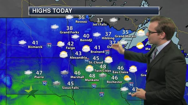 Afternoon forecast: Mostly cloudy, high 48; colder later this week