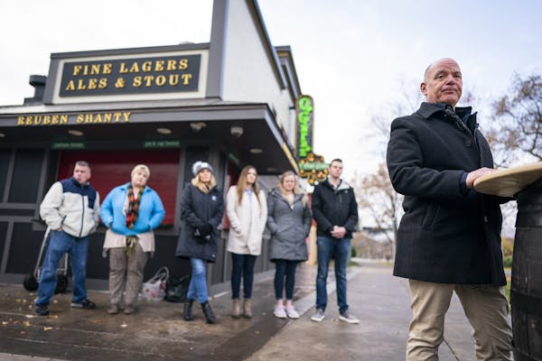 Dan O'Gara, owner of St. Paul's O’Gara’s Bar & Grill, held a press conference at O'Gara's State Fair location in Falcon Heights to talk about his 