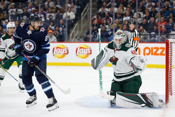 No number of Devan Dubnyk saves, such as this one against Winnipeg, has gotten the Wild a victory this season.