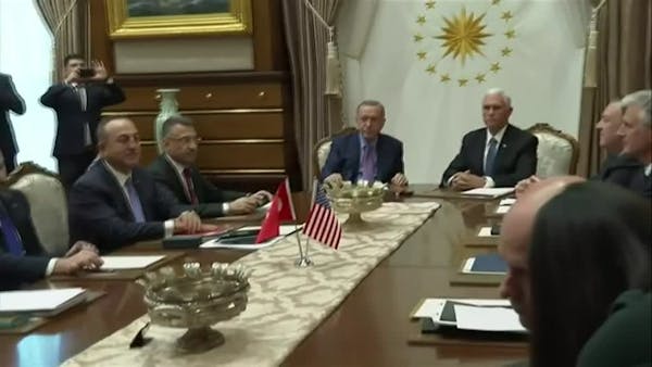 Pence meets with Erdogan, seeking Syria cease-fire