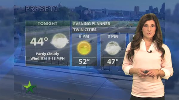 Evening forecast: Low of 44; partly cloudy ahead of warmup