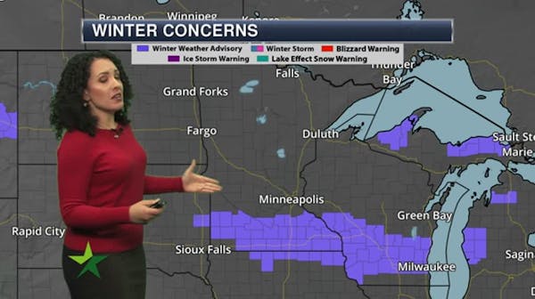 Evening forecast: Low of 25, with periods of snow from a coating to an inch