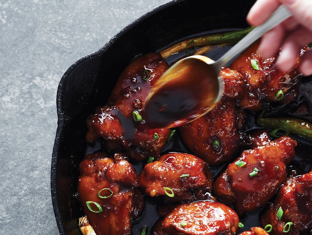 Sticky Chicken Thighs with Ginger and Garlic from 