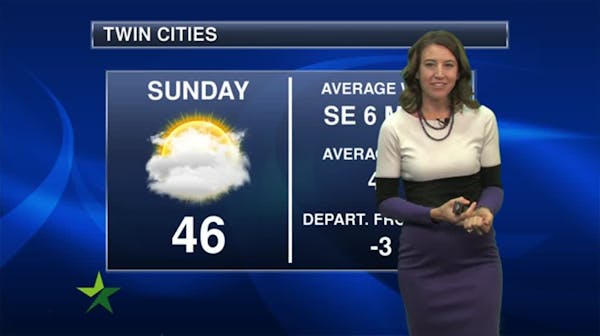 Evening forecast: Low of 30; mainly cloudy and cold
