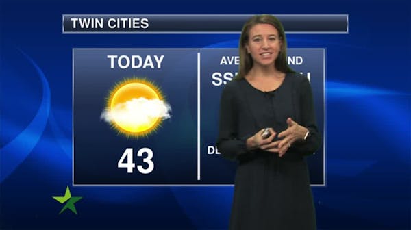 Morning forecast: Partly sunny, windy, with a high of 43; wintry mix overnight