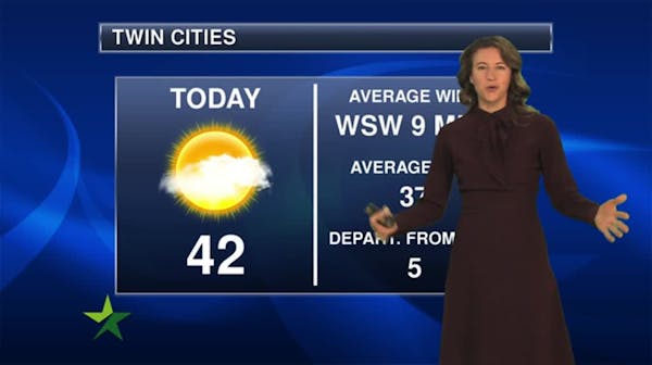 Afternoon forecast: Blue skies and a high of 42; snow on Tuesday?