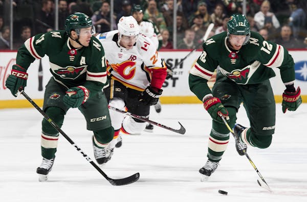 Zach Parise (11) and Eric Staal (12) are two of 10 Wild players who have appeared in all 19 games this season.