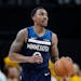 Minnesota Timberwolves guard Jeff Teague (0) during the second half of an NBA preseason basketball game against the Indiana Pacers in Indianapolis, Tu