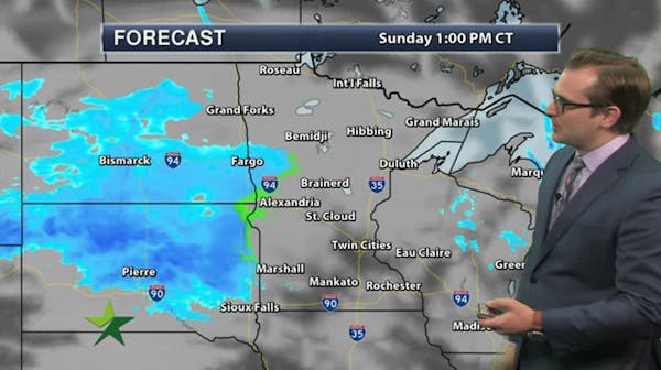 Afternoon forecast: Mostly cloudy, colder air moving in