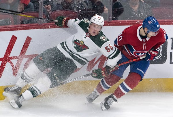Wild defenseman Nick Seeler, above vs. the Canadiens last month, is excited about getting the chance to play because of Jared Spurgeon’s injury: “