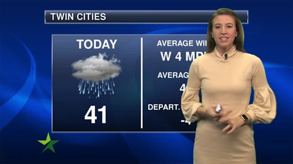 Morning forecast: High of 41, with showers and cold on the way